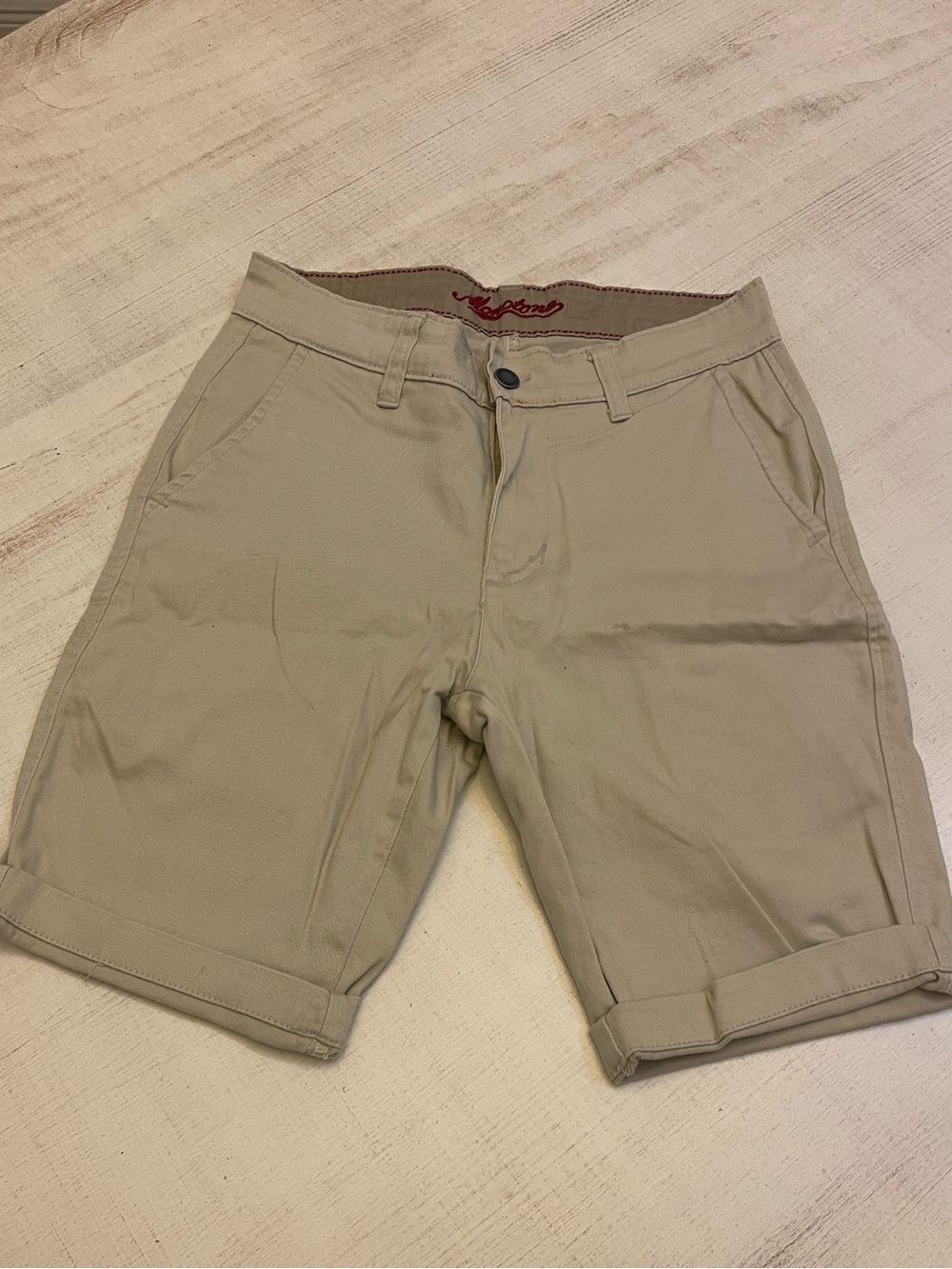 Men's Flat Front Chino Shorts in Light Khaki